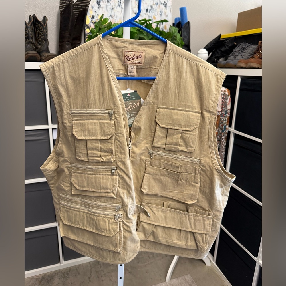 Woolrich Vintage New Old Stock Khaki Teflon Utility Fishing Huting Vest